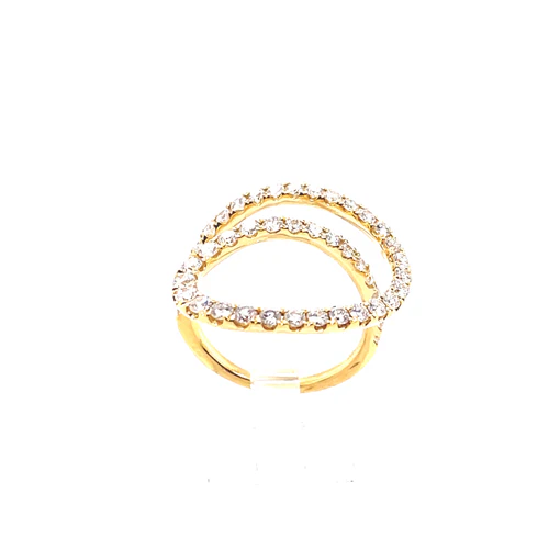 Swirling Ring with Diamond