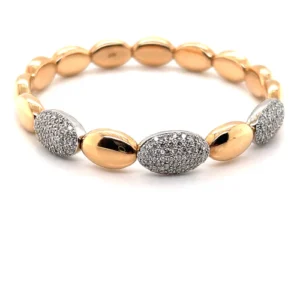 Stretchy Bangle with oval links and diamonds